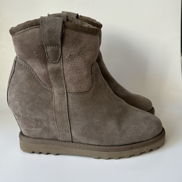 Ash shearling boots wedge 7.5 EU 38 suede - Picture 2 of 6